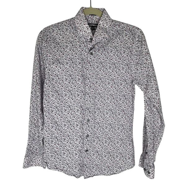 Express Other - Express Floral Fitted Men's Floral Light Pink Cotton Button Down Shirt xsmall